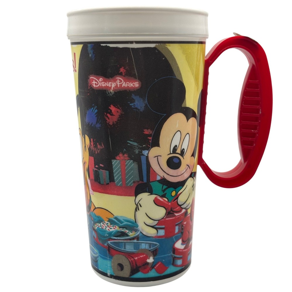 Disney Parks Mickey Minnie Mouse Happy Holidays Coca-Cola Travel Mug with Handle